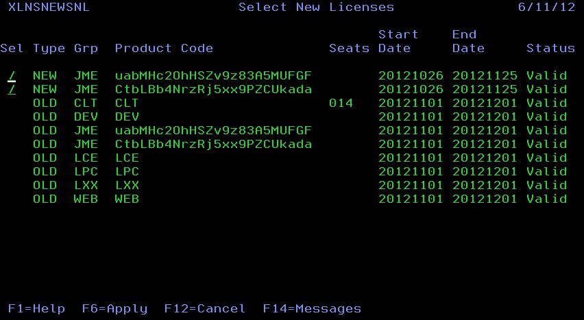The new license will now be added to the list of existing licenses