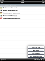 File content creation on a mobile device